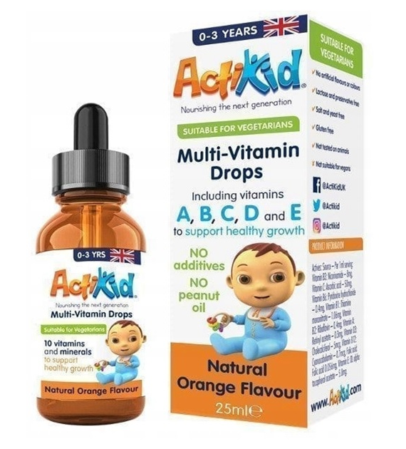 ActiKid Multi-Vitamin w kroplach o smaku pomarańczowym 25 ml