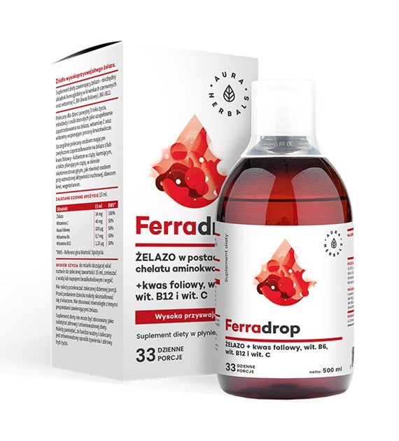 Aura Herbals Ferradrop (Żelazo + kwas foliowy) 500 ml