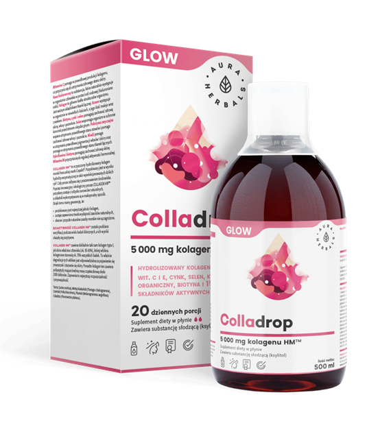 Aura Herbals Colladrop Glow kolagen morski 5000 mg 500 ml