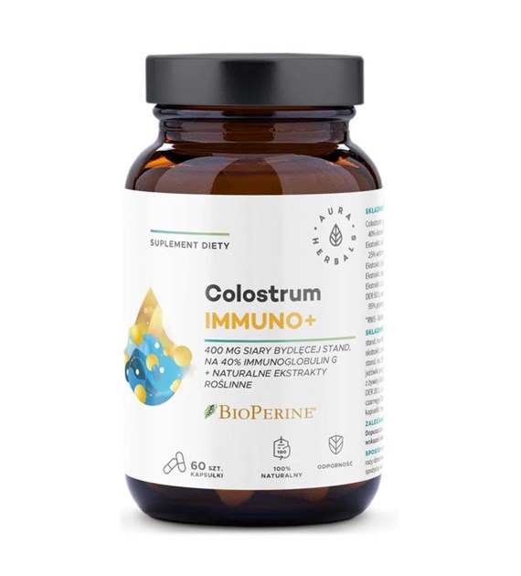 Aura Herbals Colostrum Immuno + BioPerine 60 kapsułek