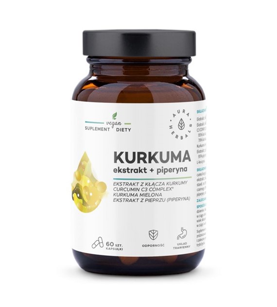 Aura Herbals Kurkuma + piperyna 60 kapsułek