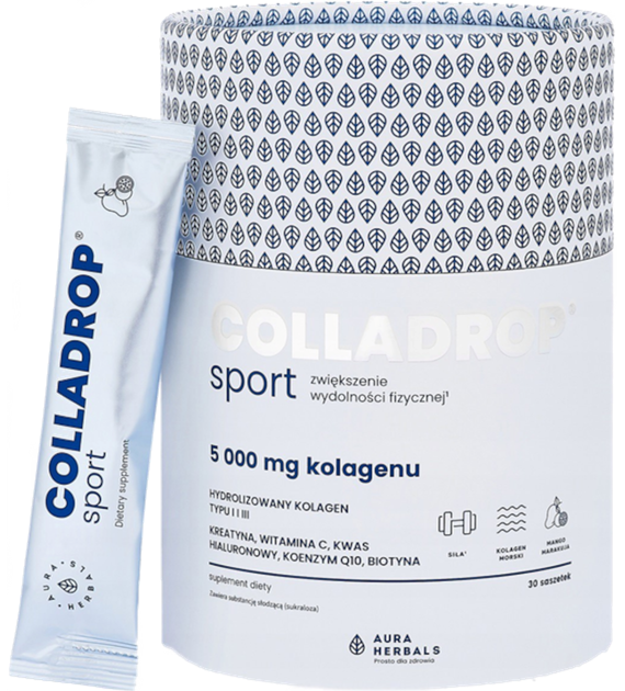 Aura Herbals Colladrop Sport kolagen morski 5000 mg saszetki 30 sztuk