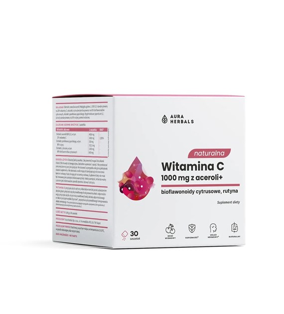 Aura Herbals Naturalna witamina C 1000 mg z aceroli saszetki 30 sztuk