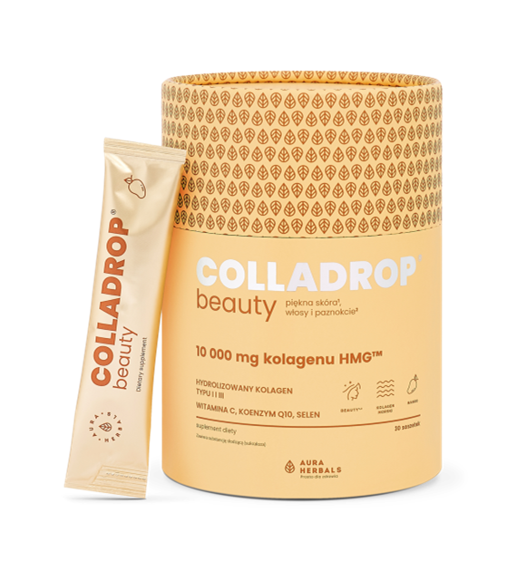 Aura Herbals Colladrop Beauty kolagen HMG 10000 mg Mango saszetki 30 sztuk