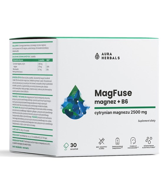 Aura Herbals MagFuse magnez + B6 30 saszetek