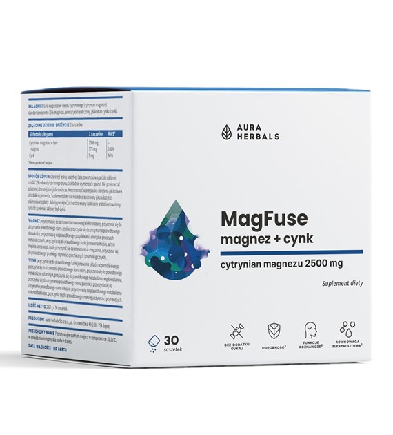 Aura Herbals MagFuse magnez + cynk 30 saszetek