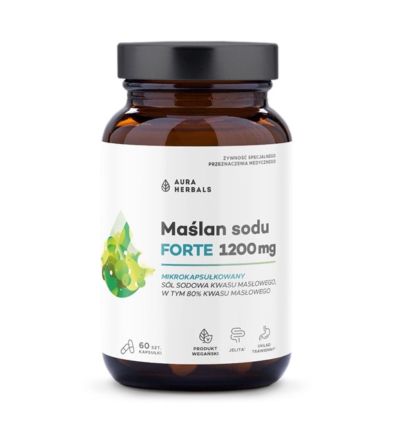 Aura Herbals Maślan sodu FORTE 1200 mg mikrokapsułkowany 60 kapsułek