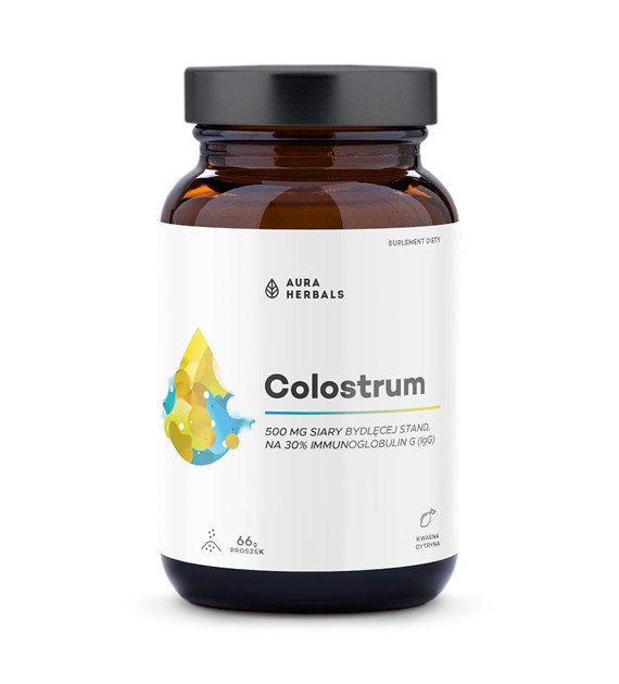 Aura Herbals Colostrum 500 mg proszek 66 g o smaku kwaśna cytryna
