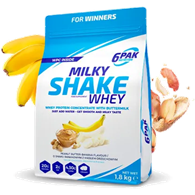 6PAK Milky Shake Whey 700g białko WPC o smaku bananowym z masłem orzechowym