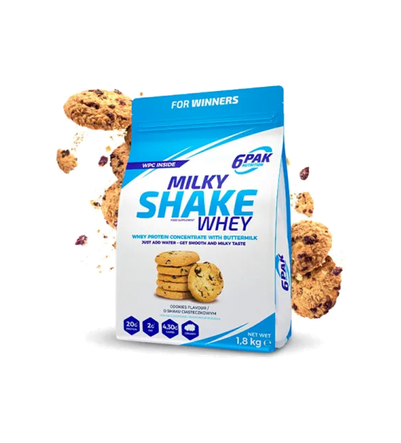 6PAK Milky Shake Whey 700g białko WPC o smaku ciasteczkowym