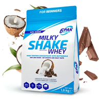 6PAK Milky Shake Whey 700g białko WPC o smaku kokosowo-czekoladowym