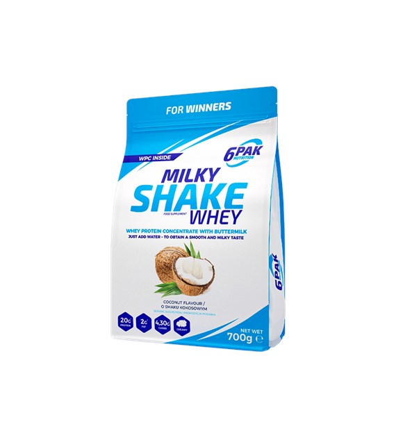 6PAK Milky Shake Whey 700g białko WPC o smaku kokosowym