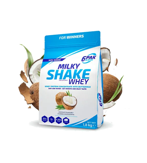 6PAK Milky Shake Whey 700g białko WPC o smaku kokosowym