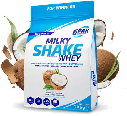 6PAK Milky Shake Whey 700g białko WPC o smaku kokosowym