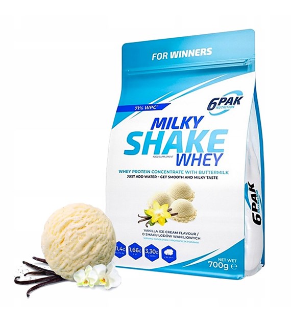6PAK Milky Shake Whey 700g białko WPC o smaku lodów waniliowych