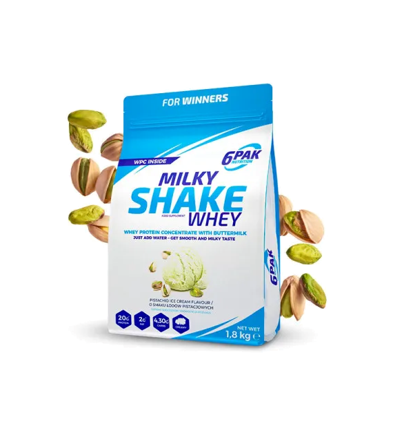 6PAK Milky Shake Whey 700g białko WPC o smaku lodów pistacjowych