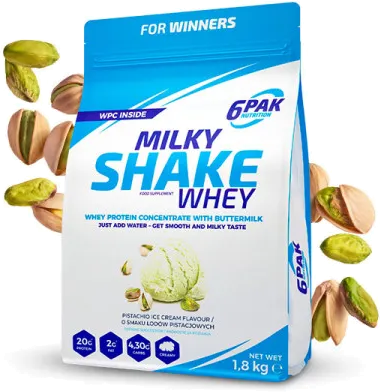 6PAK Milky Shake Whey 700g białko WPC o smaku lodów pistacjowych