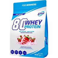 6PAK 80 Whey Protein 908g o smaku truskawkowym
