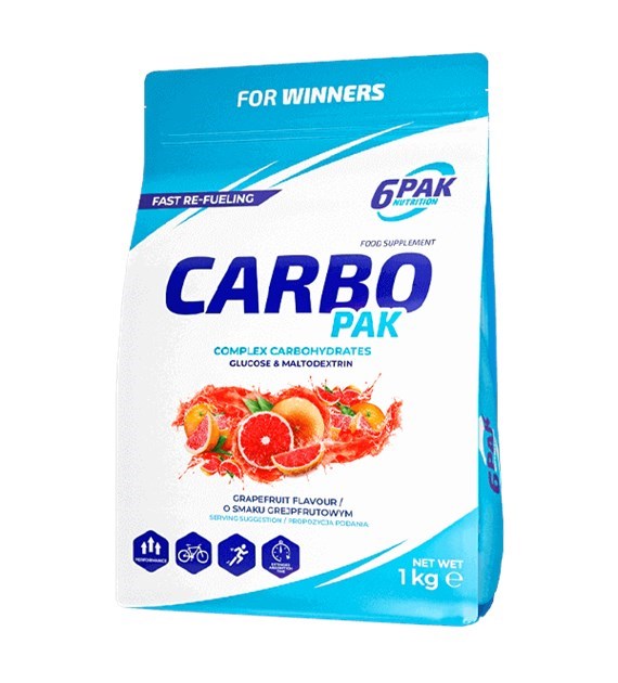 6PAK Carbo PAK 1kg o smaku grejpfrutowym