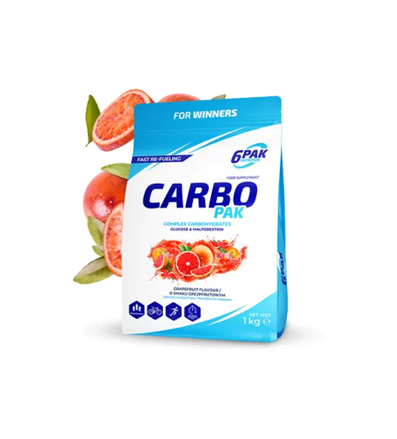 6PAK Carbo PAK 1kg o smaku grejpfrutowym