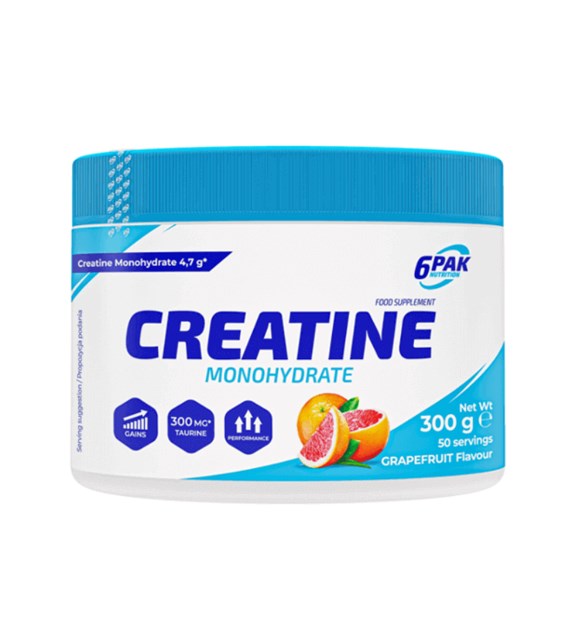 6PAK Creatine Monohydrate Kreatyna o smaku grejfrutowym 300g