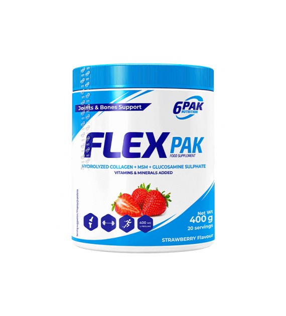 6PAK Flex Pak 400g o smaku truskawkowym