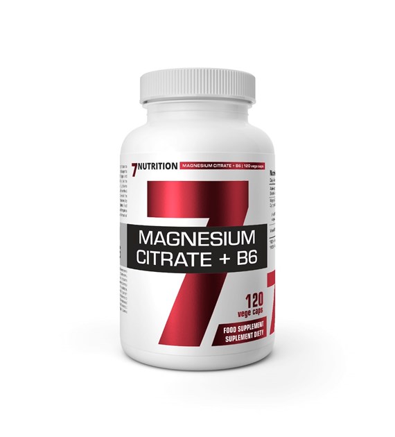 7Nutrition Magnesium Citrate cytrynian magnezu + B6 120 vege kapsułek