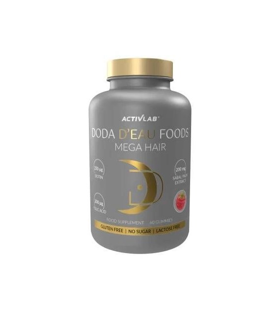 ActivLab DODA D'EAU Foods Mega Hair 60 żelek o smaku malinowym