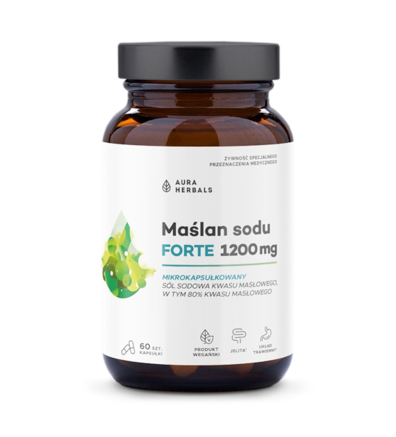 Aura Herbals Maślan sodu FORTE 1200 mg mikrokapsułkowany 60 kapsułek