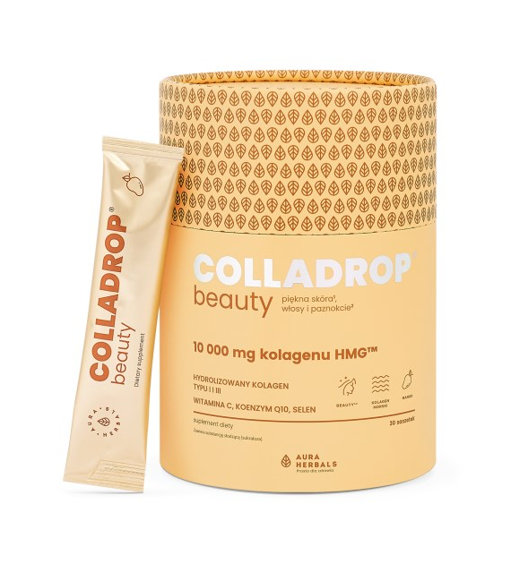 Aura Herbals Colladrop Beauty kolagen HMG 10000 mg Mango saszetki 30 sztuk