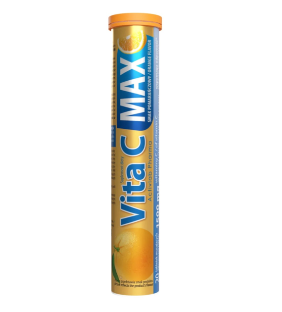 Activlab Vita C MAX 1500 mg 20 tabletek musujących o smaku pomarańczowym