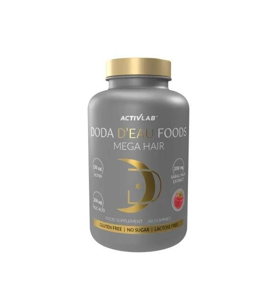 ActivLab DODA D'EAU Foods Mega Hair 60 żelek o smaku malinowym