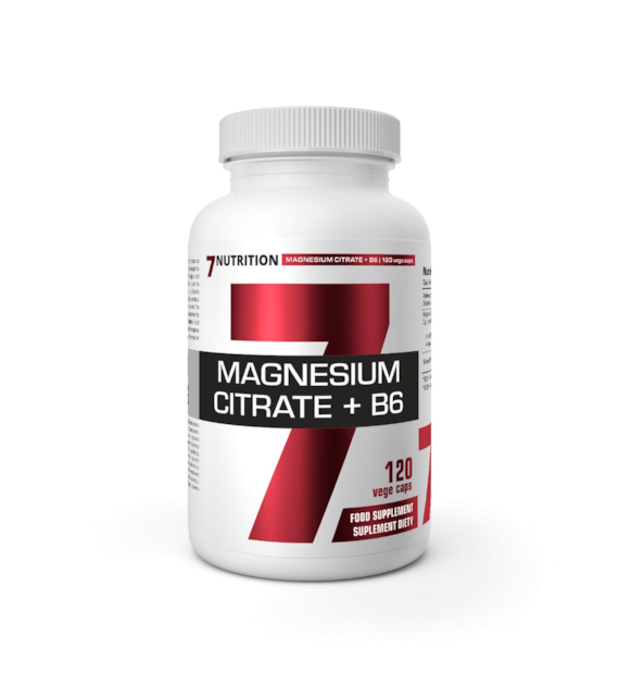 7Nutrition Magnesium Citrate cytrynian magnezu + B6 120 vege kapsułek