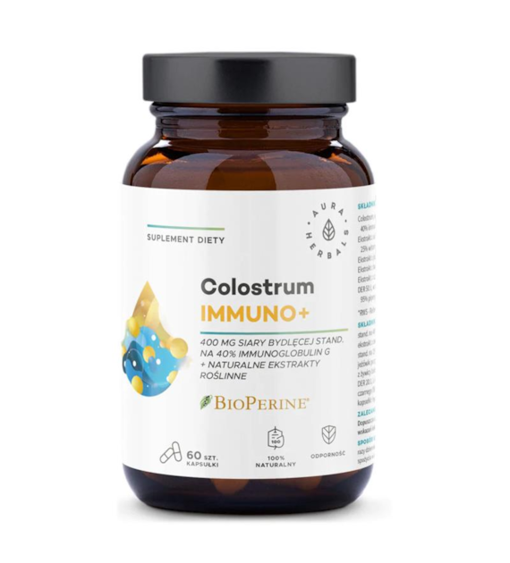 Aura Herbals Colostrum Immuno + BioPerine 60 kapsułek