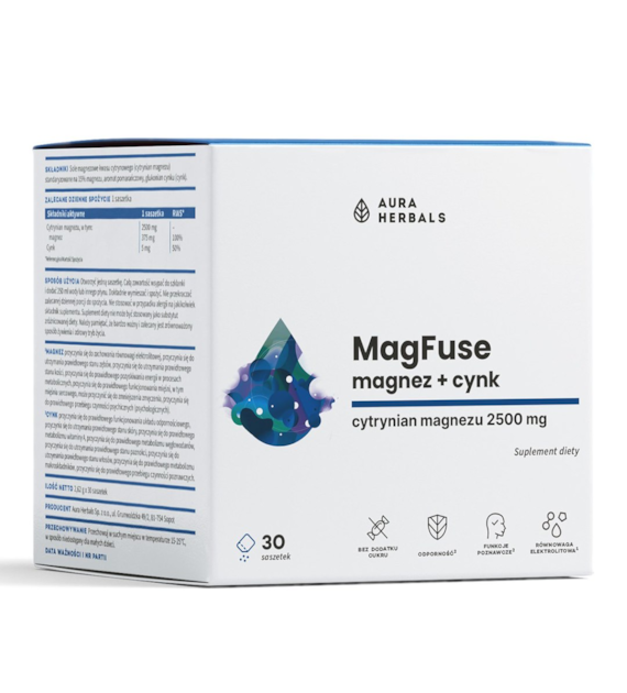 Aura Herbals MagFuse magnez + cynk 30 saszetek