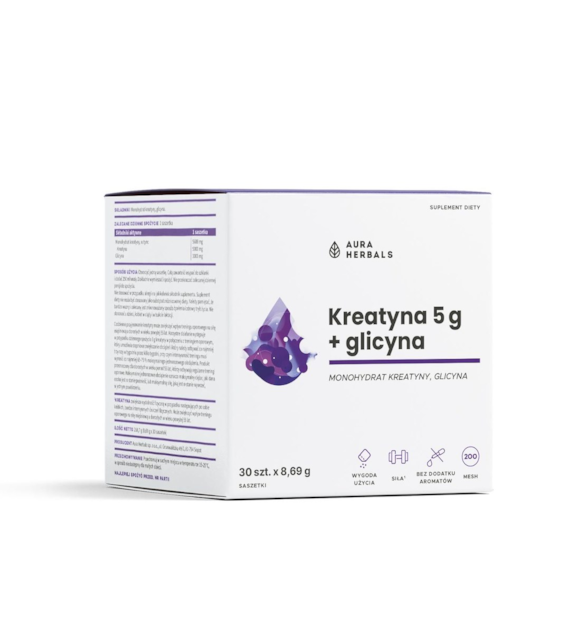 Aura Herbals Kreatyna 5 g monohydrat + glicyna 30 saszetek