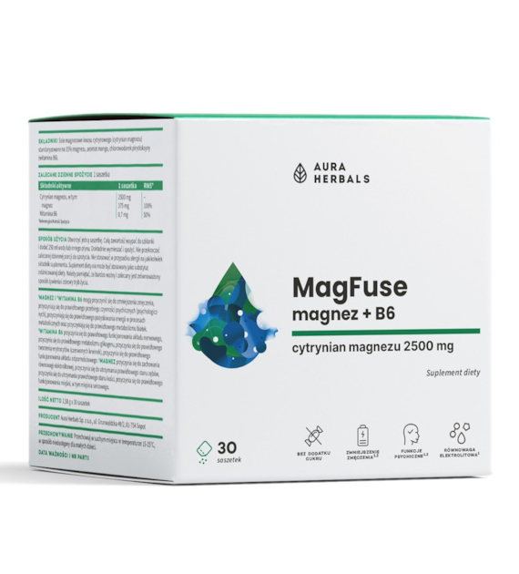 Aura Herbals MagFuse magnez + B6 30 saszetek