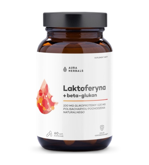 Aura Herbals Laktoferyna + beta-glukan 60 kapsułek