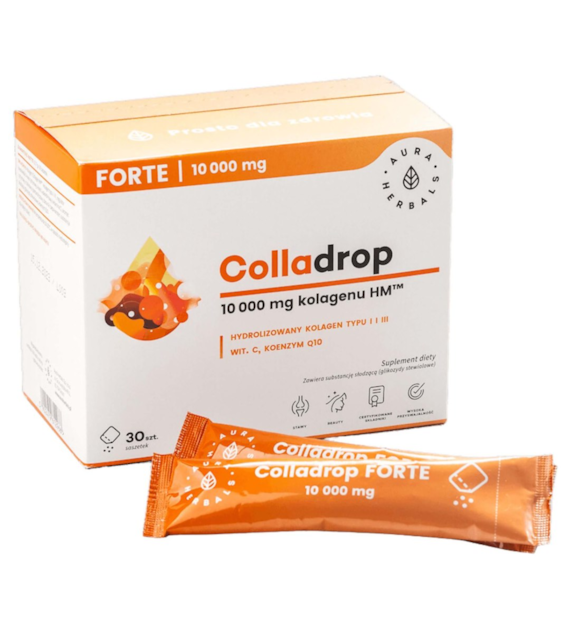 Aura Herbals Colladrop Forte Kolagen morski 10000 mg 30 saszetek