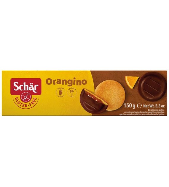 Schar Biszkopty Orangino z galaretką pomarańczową w czekoladzie 150 g