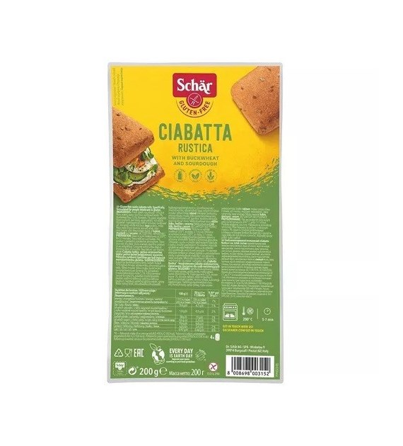 Schar Ciabatta bread Rustica wieloziarnisty 4x50 g 200 g