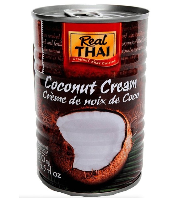 Real Thai Kokosowy krem ekstrakt 95% tłuszcz 21% puszka 400 ml