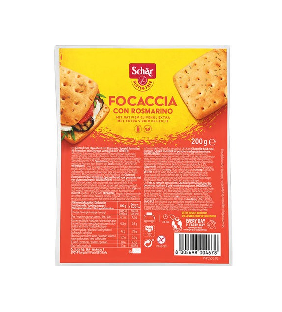 Schar Focaccia con Rosmarino 3x66 g 200 g