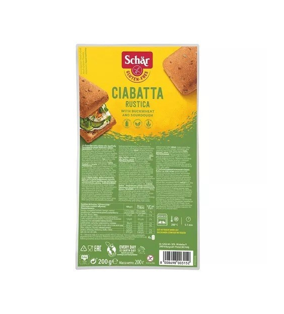 Schar Ciabatta bread Rustica wieloziarnisty 4x50 g 200 g