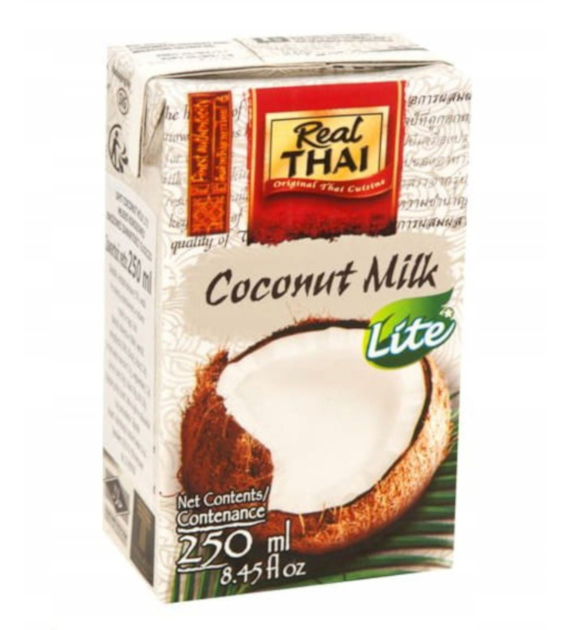 Real Thai Kokosowy ekstrakt 55% Mleczko kokosowe Light tłuszcz 6% UHT 250ml